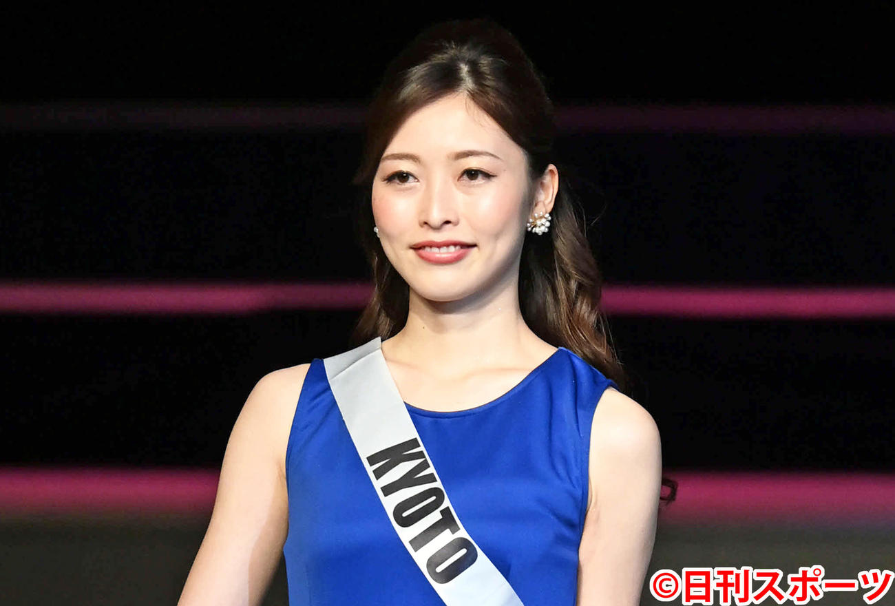 ミス・ジャパンのファイナル1次審査に臨む杉本奏さん（撮影・山崎安昭）