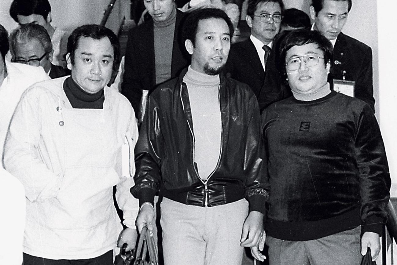 レツゴー三匹のメンバー。左からじゅんさん、長作さん、正児さん（1979年11月）