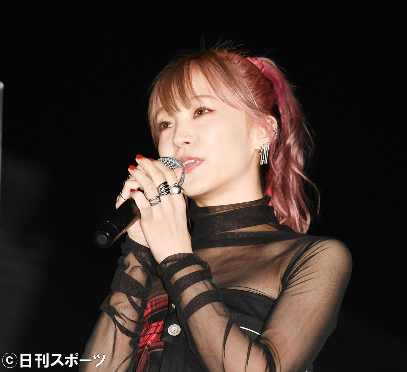 東京スカイツリー点灯式に登壇したLiSA（撮影・横山健太）