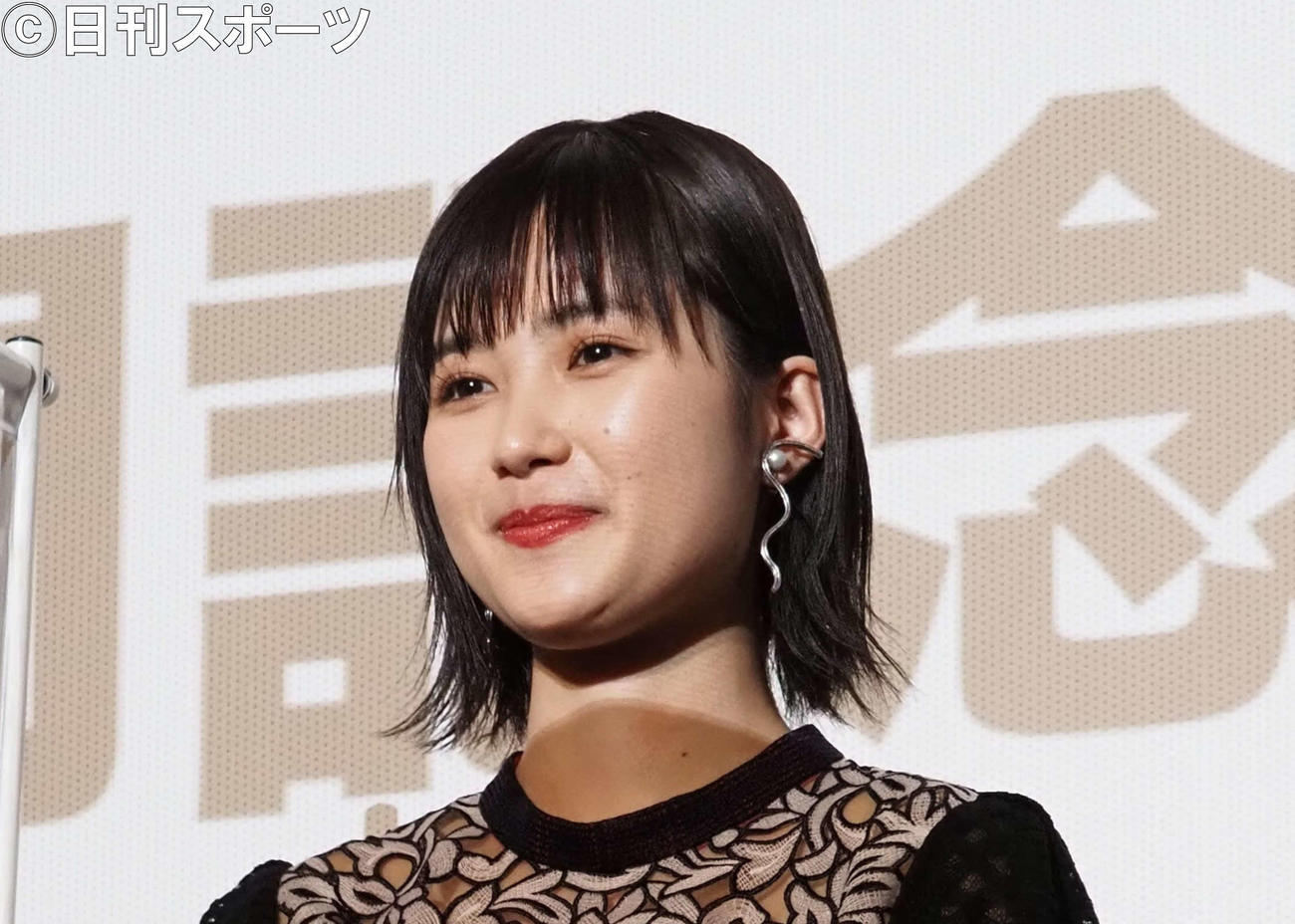 映画「鬼ガール！！」公開記念舞台あいさつに出席した井頭愛海（撮影・遠藤尚子）
