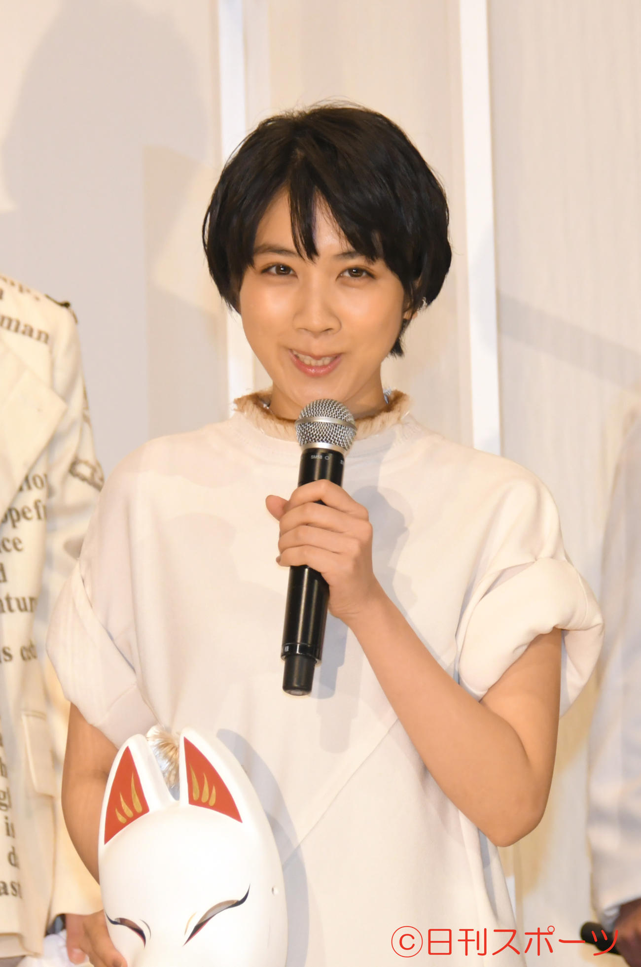 「みをつくし料理帖」の初日舞台挨拶する松本穂香（撮影・酒井清司）