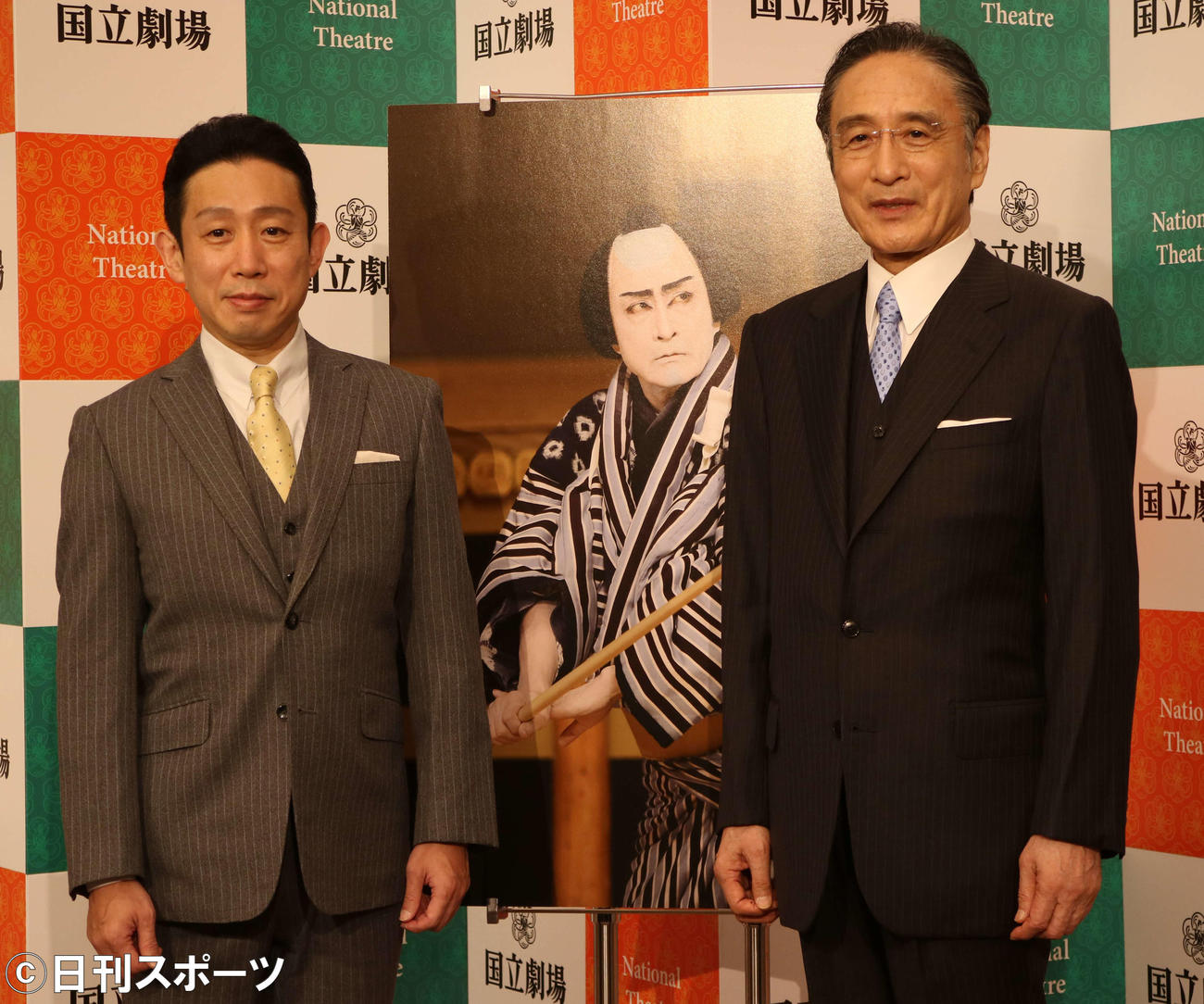 国立劇場11月歌舞伎公演「彦山権現誓助剣　毛谷村」の取材会に出席した片岡孝太郎（左）、片岡仁左衛門