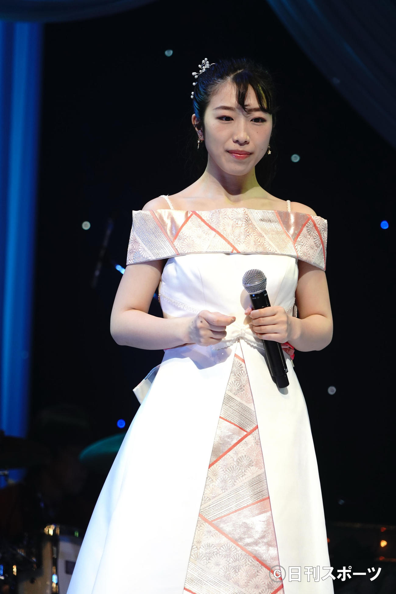 クラウンミュージック演歌フェスティバルを行った　津吹みゆ（撮影・佐藤成）