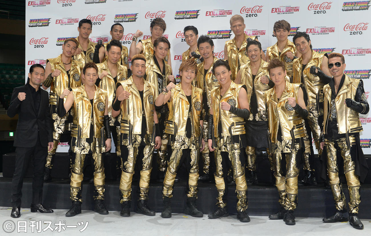 勢ぞろいしたEXILEのメンバー（2014年4月27日撮影）