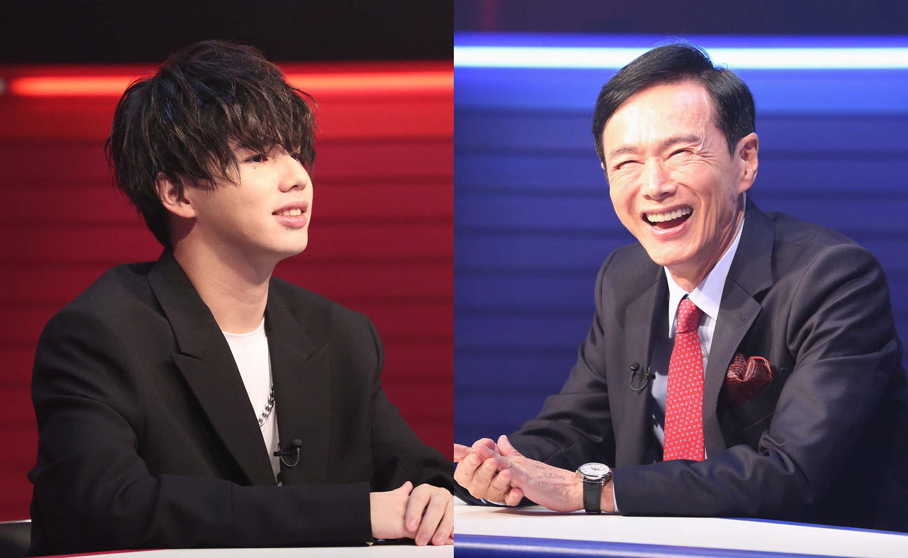 Hiro（左）と森進一（C）フジテレビ