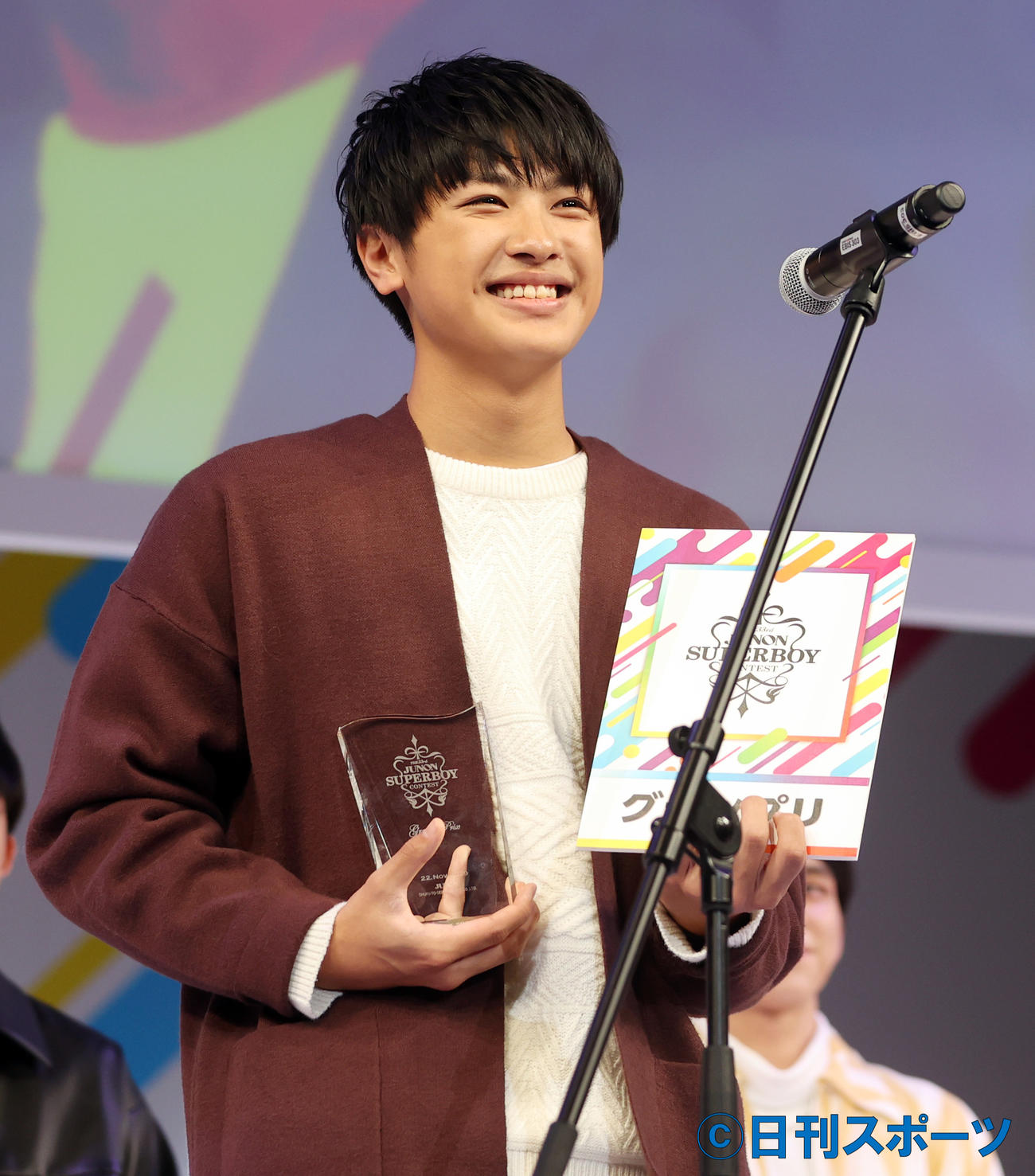 第33回ジュノン・スーパーボーイコンテストでグランプリに輝いた前川佑さん（撮影・野上伸悟）