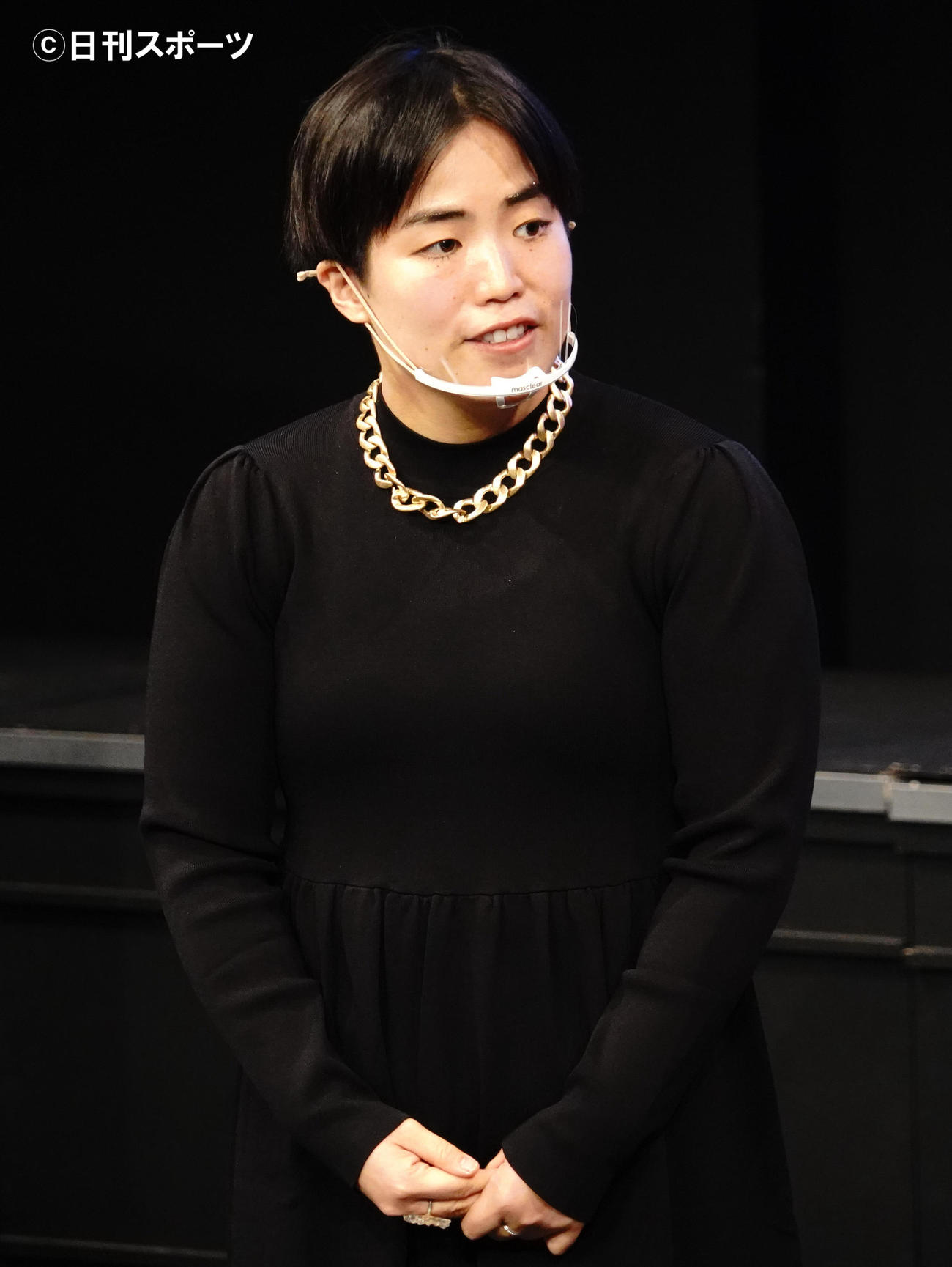 「R－1グランプリ2021」やります会見に出席したゆりやんレトリィバァ（撮影・佐藤成）