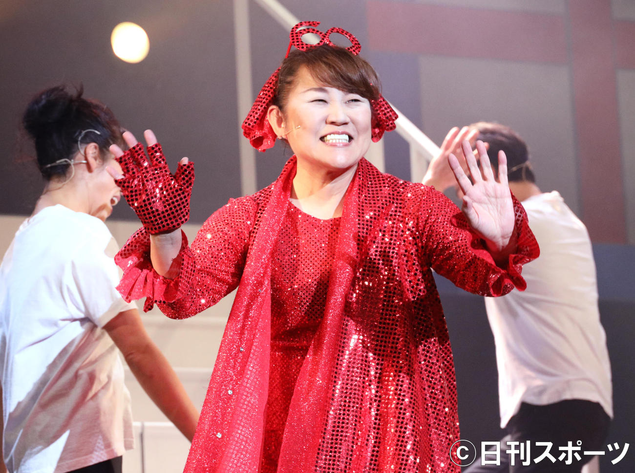 「山田邦子の門2020」還暦記念舞台公演を行う山田邦子（撮影・中島郁夫）