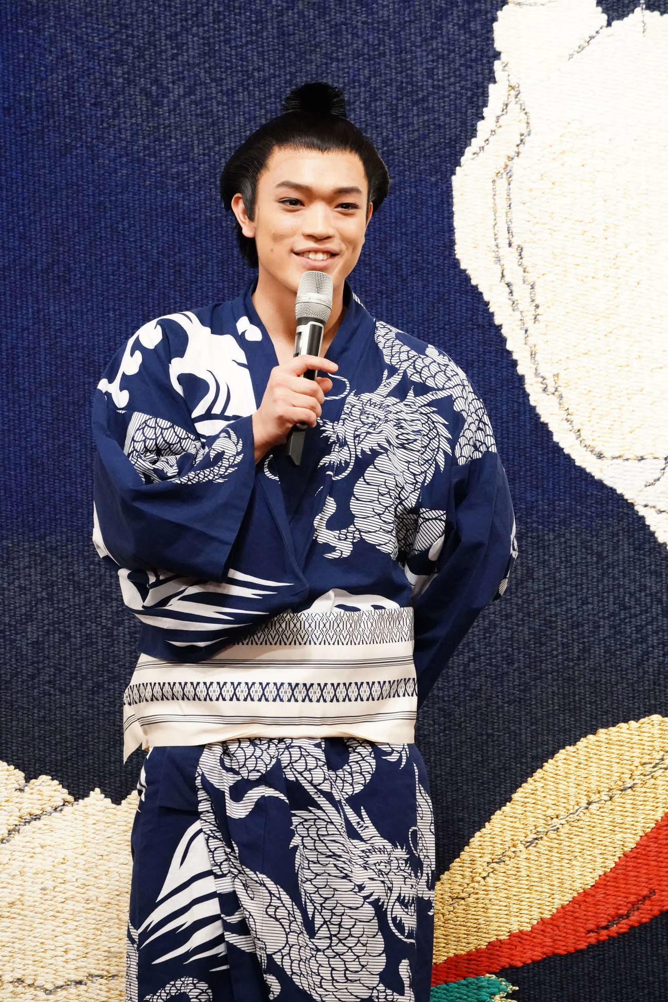 舞台「両国花錦闘士」の取材会に出席した、主演の原嘉孝（撮影：田中亜紀）