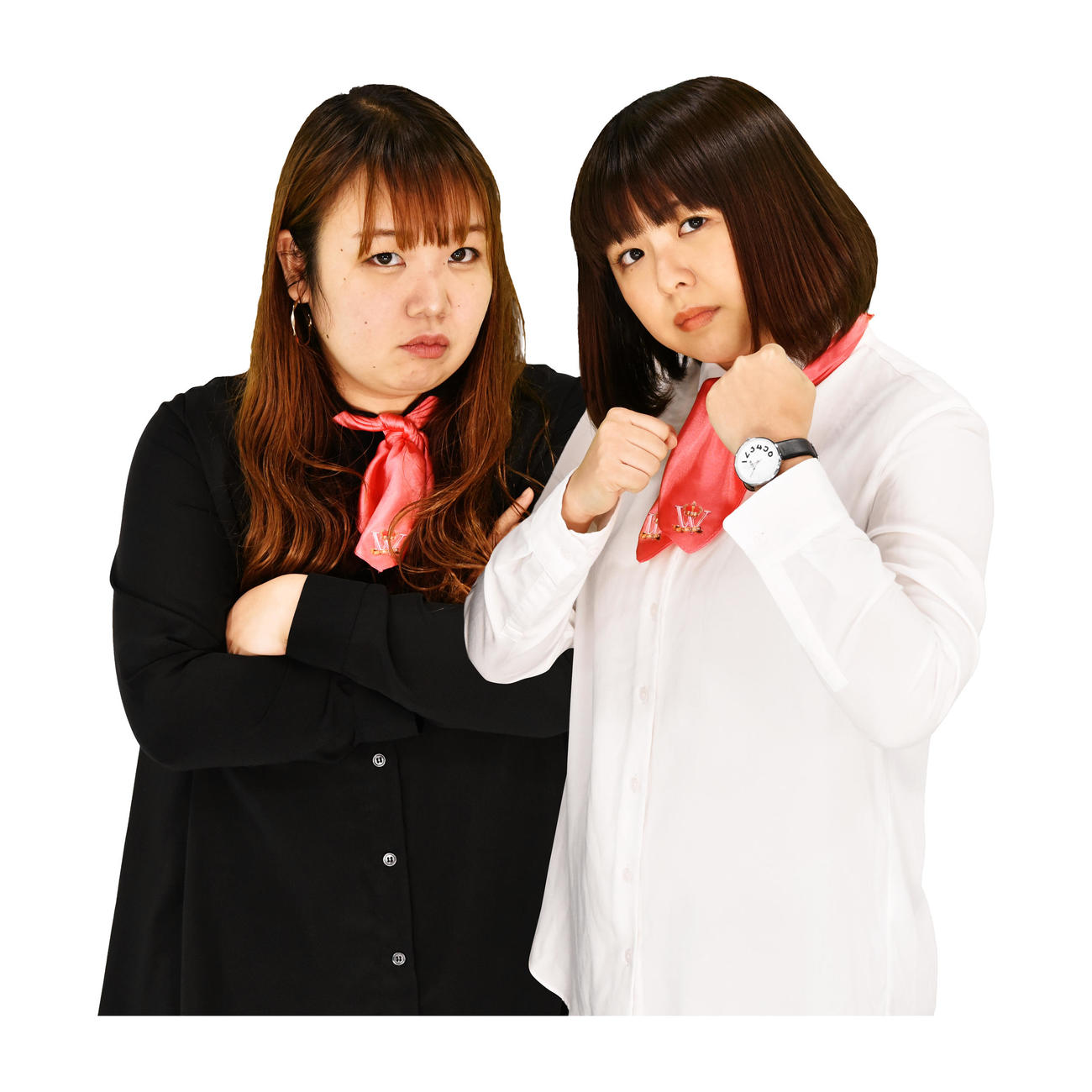 「THE　W　2020」決勝進出したTEAMBANANA藤本友美（左）、山田愛実
