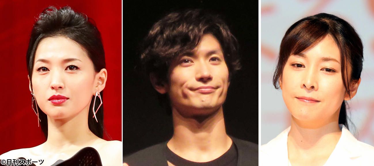 左から芦名星さん、三浦春馬さん、竹内結子さん