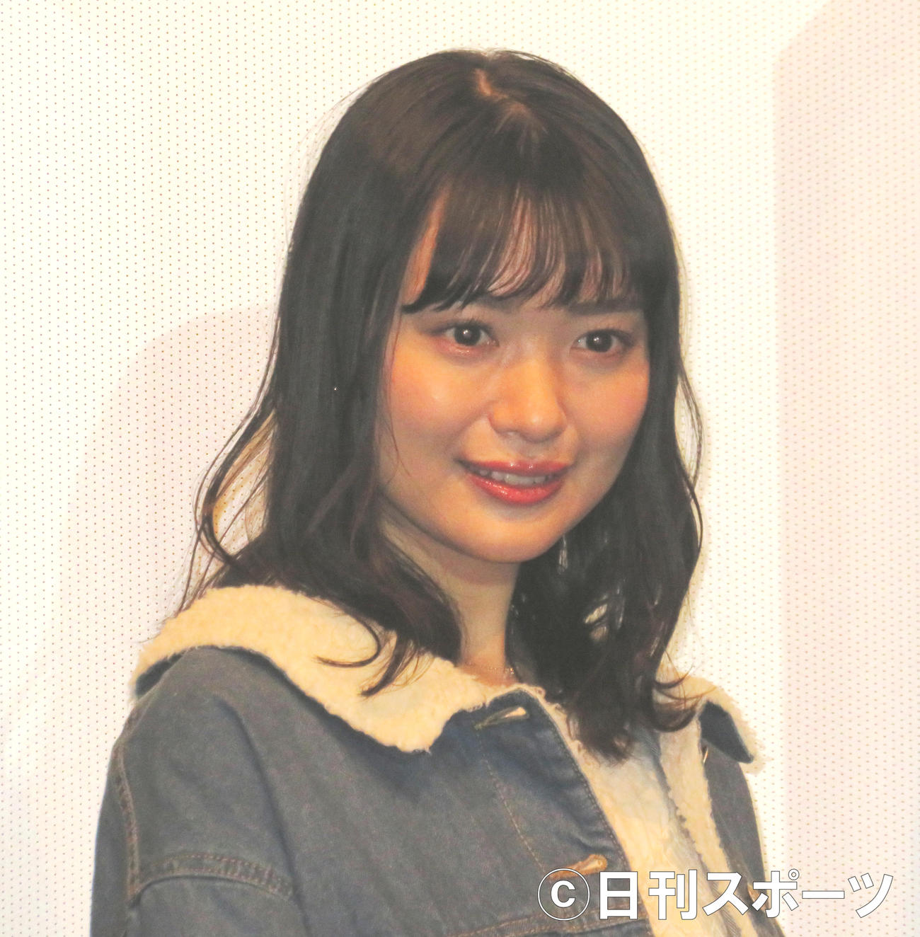 完成発表会に出席した、北原里英（撮影・佐藤勝亮）