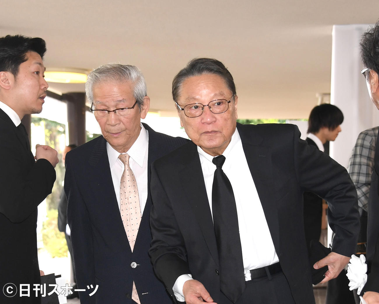 伊東四朗（右）と小松政夫さん（2018年4月3日撮影）