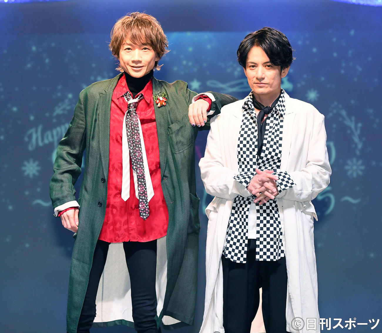 初のクリスマスイベントを行った佐藤アツヒロ（右）と内海光司（撮影・たえ見朱実）