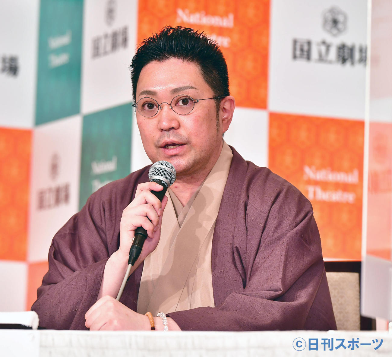 国立劇場令和3年初春歌舞伎公演「四天王御江戸鏑」取材会に臨む尾上松緑（撮影・小沢裕）