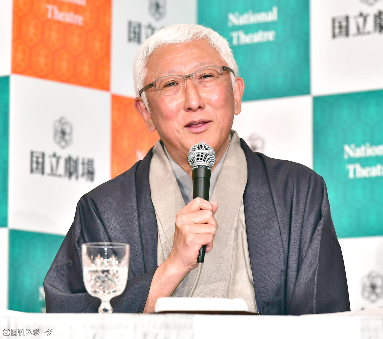 国立劇場令和3年初春歌舞伎公演「四天王御江戸鏑」取材会に臨む中村時蔵（撮影・小沢裕）
