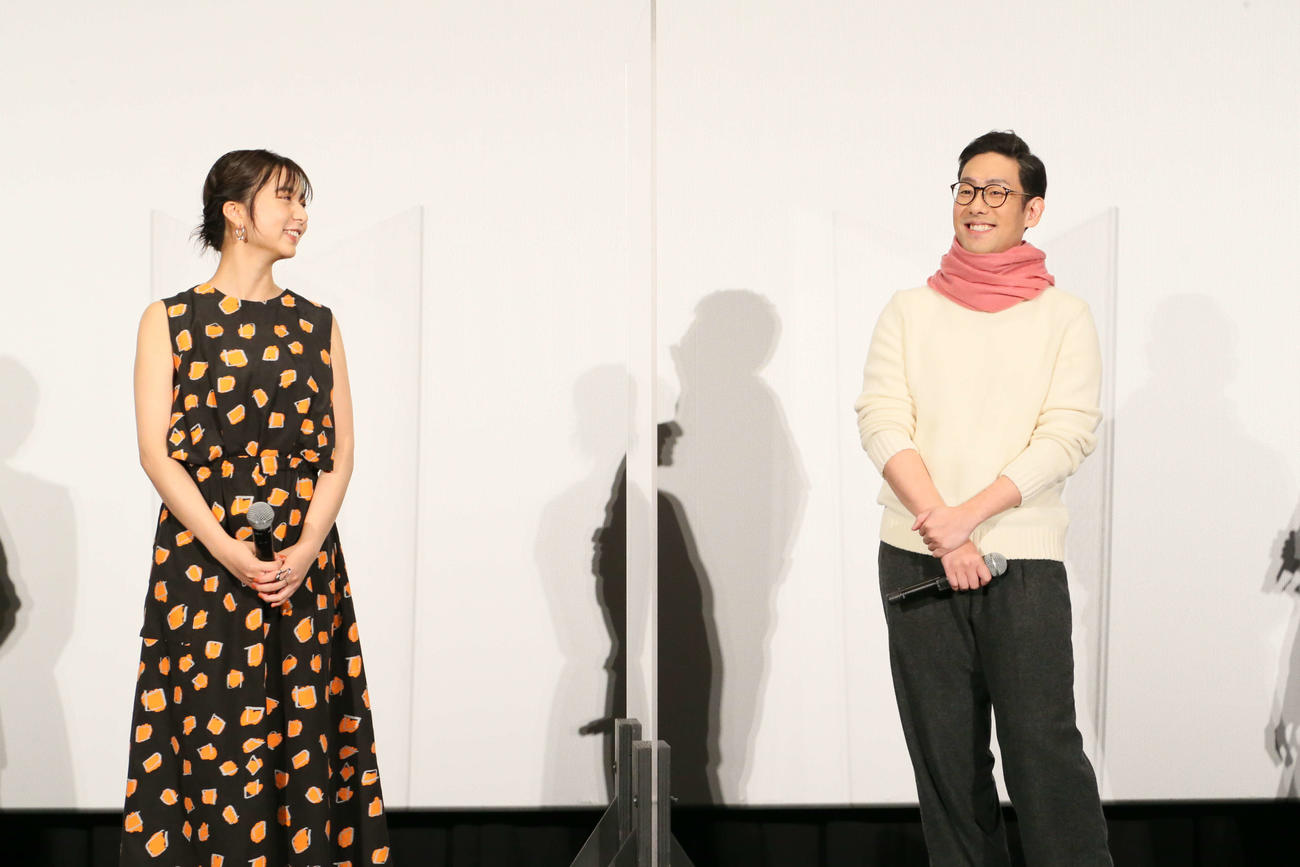映画「劇場版ポケットモンスター　ココ」の舞台あいさつに出席した上白石萌歌、中村勘九郎