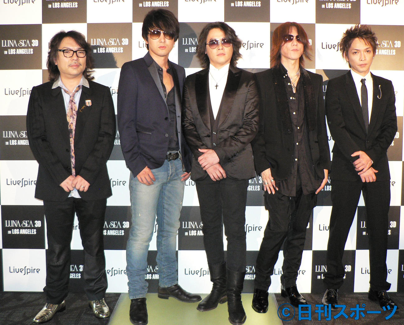 LUNA　SEAの左から真矢、J、RYUICHI、SUGIZO、INORAN（2011年5月29日撮影）