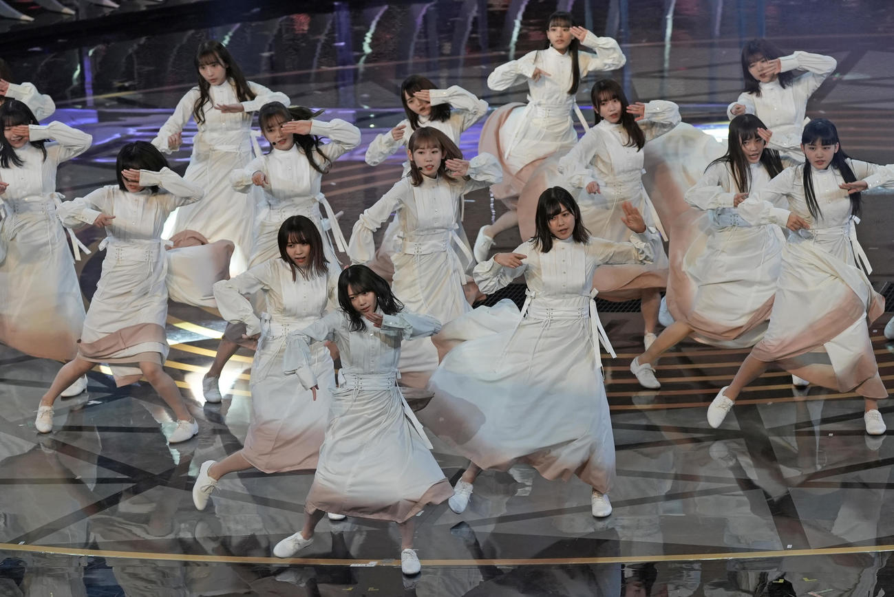 紅白歌合戦のリハーサルでパフォーマンスする櫻坂46（代表撮影）