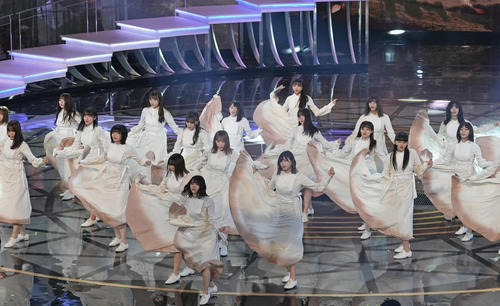 紅白歌合戦のリハーサルでパフォーマンスする櫻坂46（代表撮影）