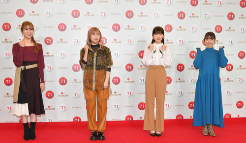 紅白歌合戦のリハーサルに登場したLittle Glee Monsterの、左からかれん、MAYU、manaka、アサヒ(代表撮影)