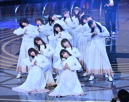 紅白歌合戦のリハーサルに登場した櫻坂46（代表撮影）