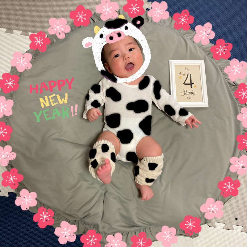 生後4カ月を迎えた息子を公開したニッチェ（ニッチェ江上敬子オフィシャルブログ「おいしいはなし」より）