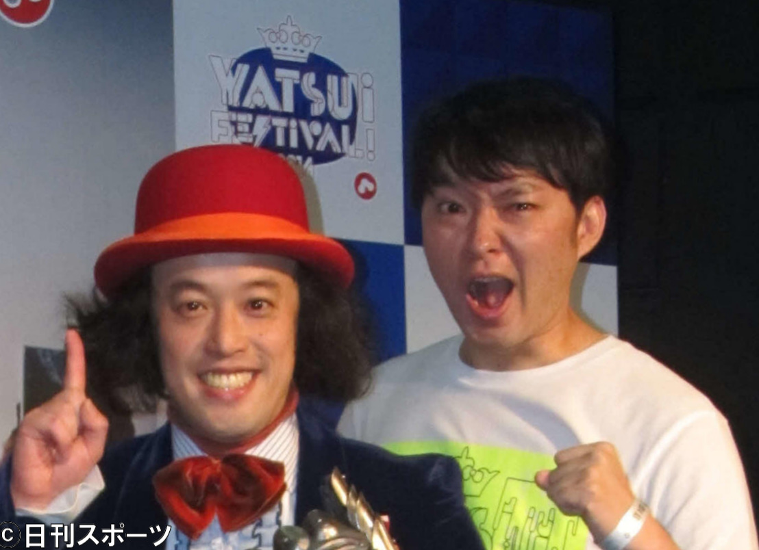 エレキコミックやついいちろうと今立進（右）（14年6月撮影）