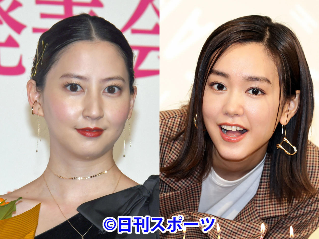 河北麻友子（左）と桐谷美玲