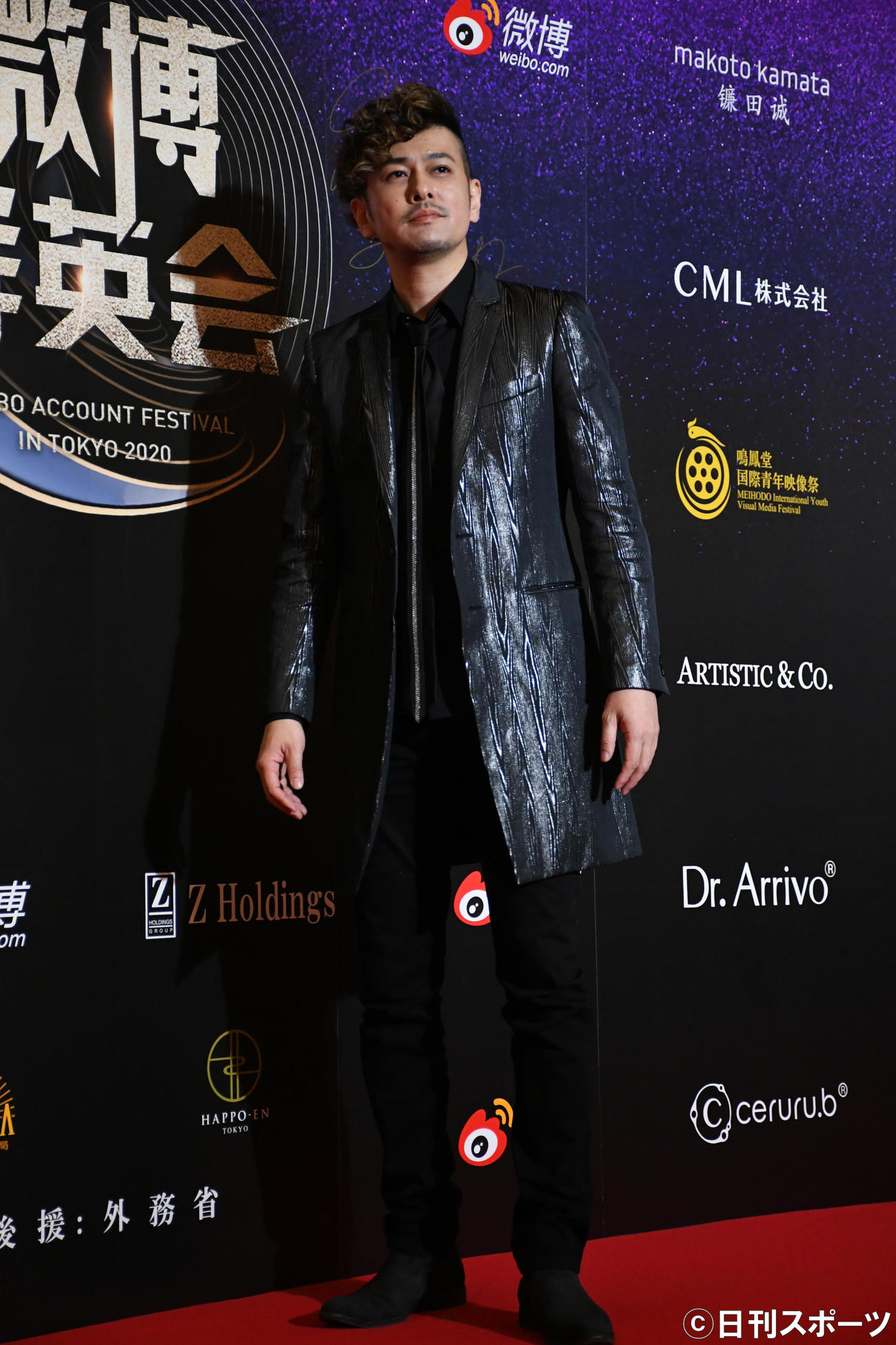 「WEIBO Account Festival in Tokyo 2020」のレッドカーペットに登場した川島ケイジ（撮影・大友陽平）