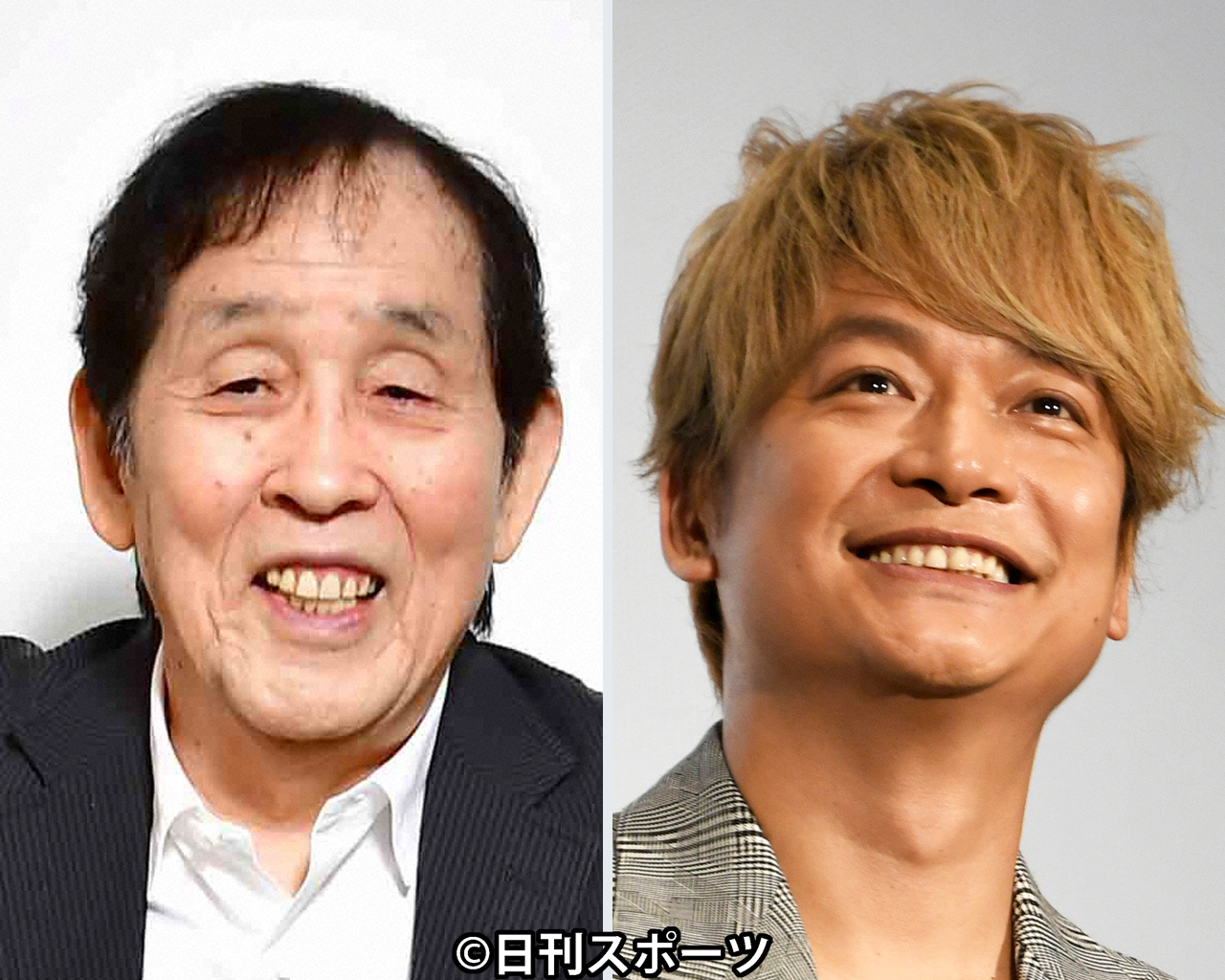 萩本欽一（左）と香取慎吾
