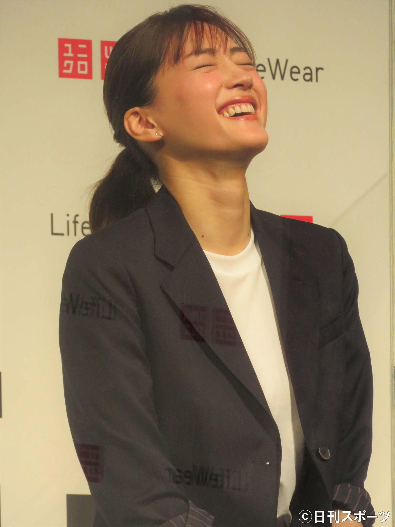 ユニクロLifeWearスペシャルアンバサダー＆ブランドキャンペーン発表記者会見に出席した綾瀬はるか（撮影・三須佳夏）