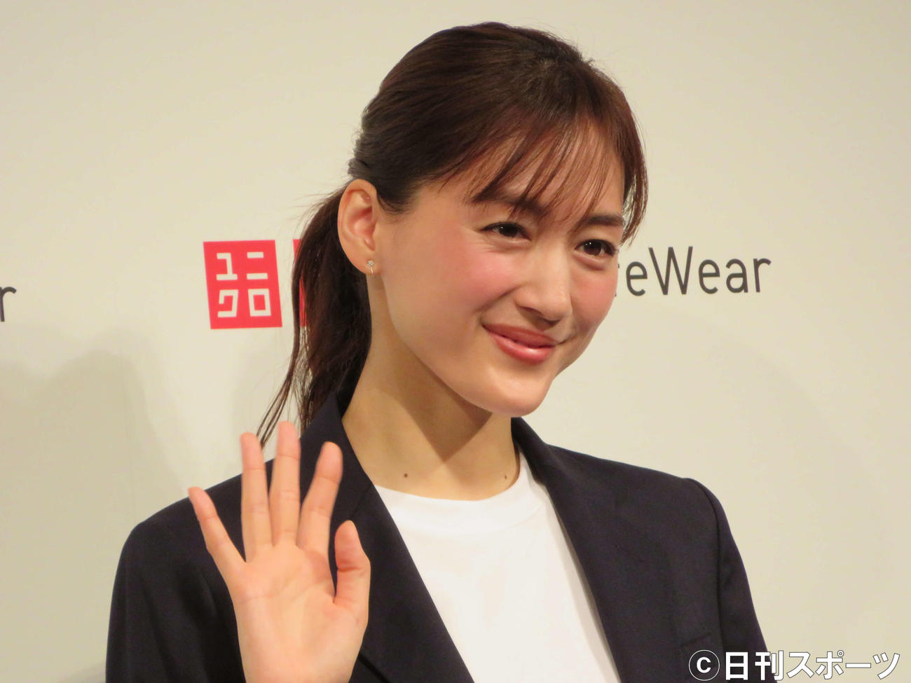 ユニクロLifeWearスペシャルアンバサダー＆ブランドキャンペーン発表記者会見に出席した綾瀬はるか（撮影・三須佳夏）