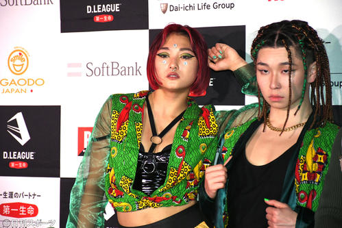 D．LEAGUE第4戦で初勝利を飾ったBenefit one MONOLIZのリーダーのElina Mizunoこと水野絵梨奈（撮影・大友陽平）