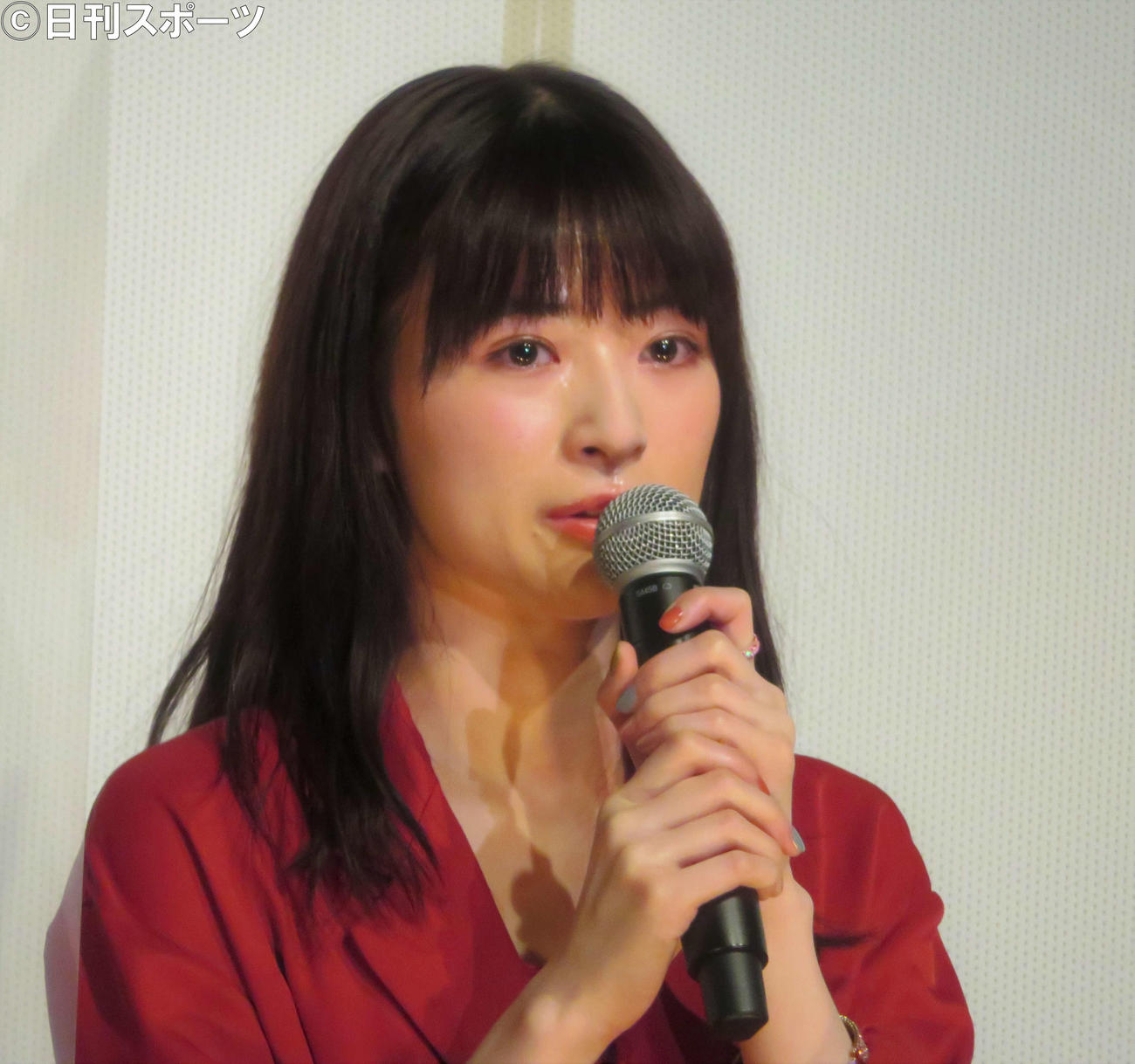 映画「NO CALL NO LIFE」（井樫彩監督）の公開記念舞台あいさつに出席した優希美青（撮影・三須佳夏）