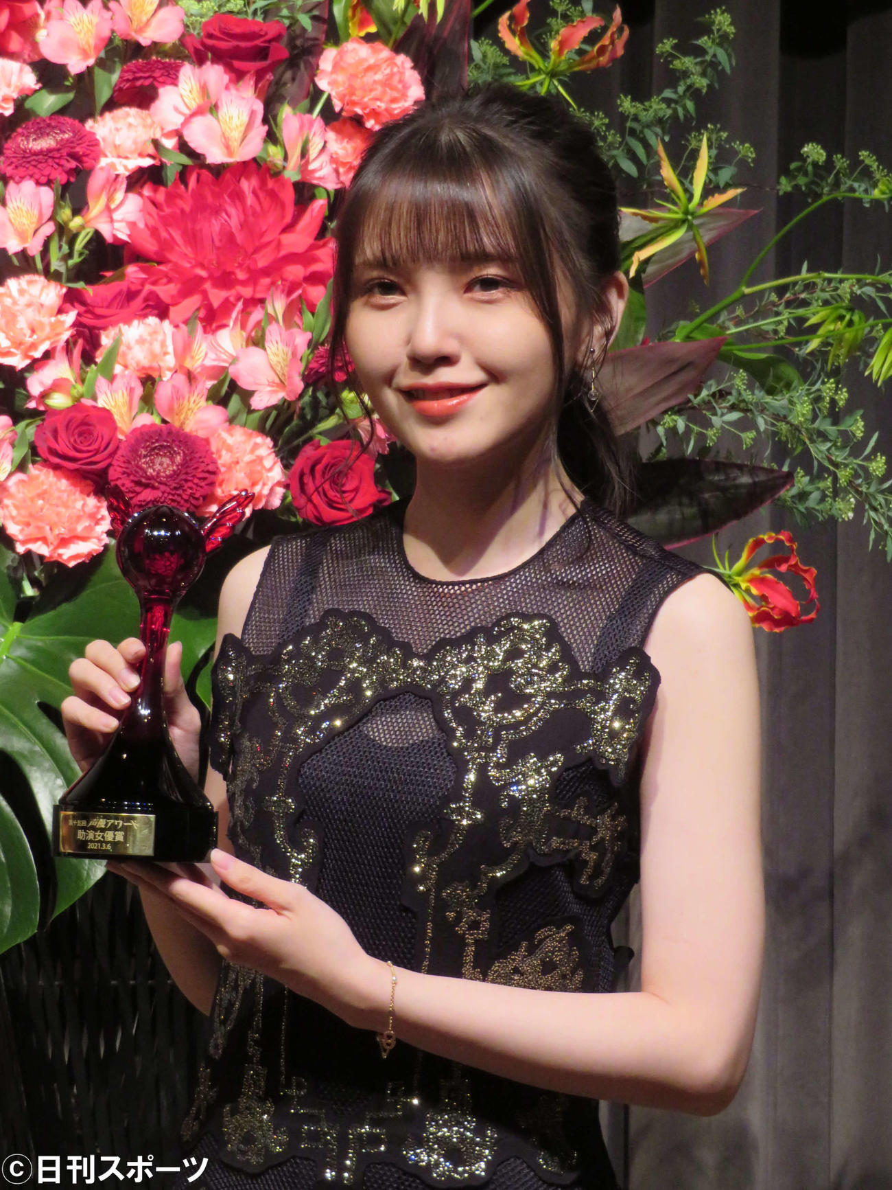 15回声優アワードで助演女優賞を受賞した鬼頭明里（撮影・村上幸将）