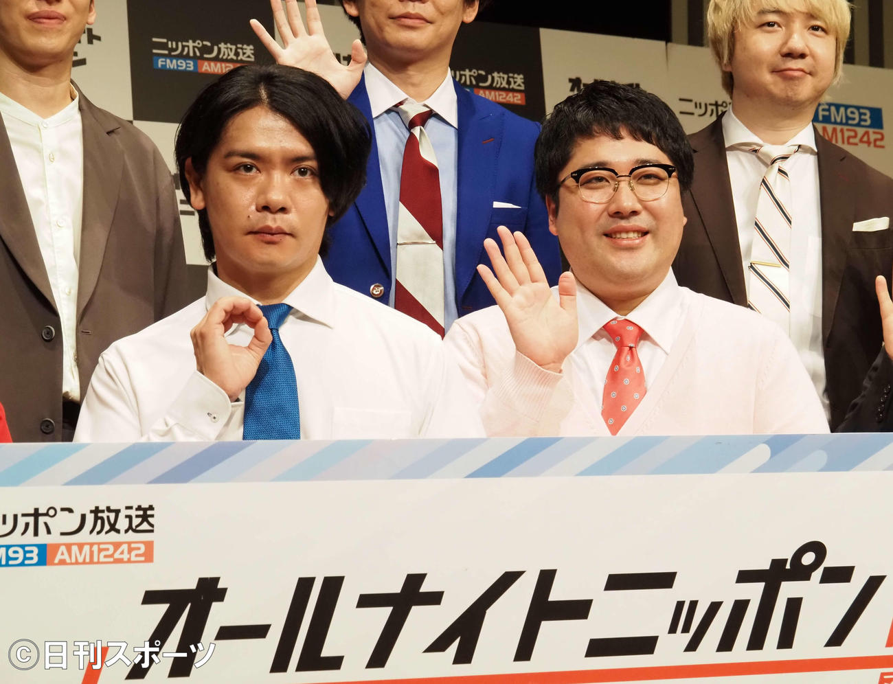 ニッポン放送「オールナイトニッポン0（ZERO）」パーソナリティー発表記者会見に出席したマヂカルラブリー（撮影・遠藤尚子）