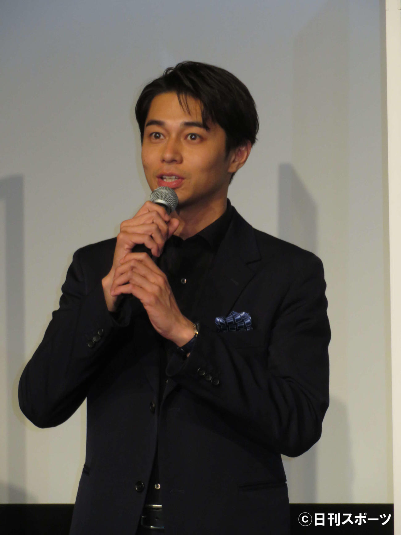 映画「BLUE／ブルー」完成報告会に登壇した東出昌大（撮影・村上幸将）