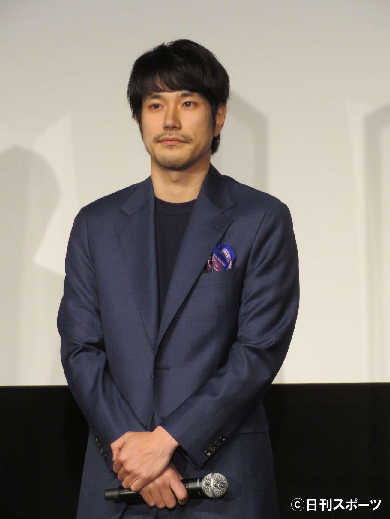 映画「BLUE／ブルー」完成報告会に登壇した松山ケンイチ（撮影・村上幸将）