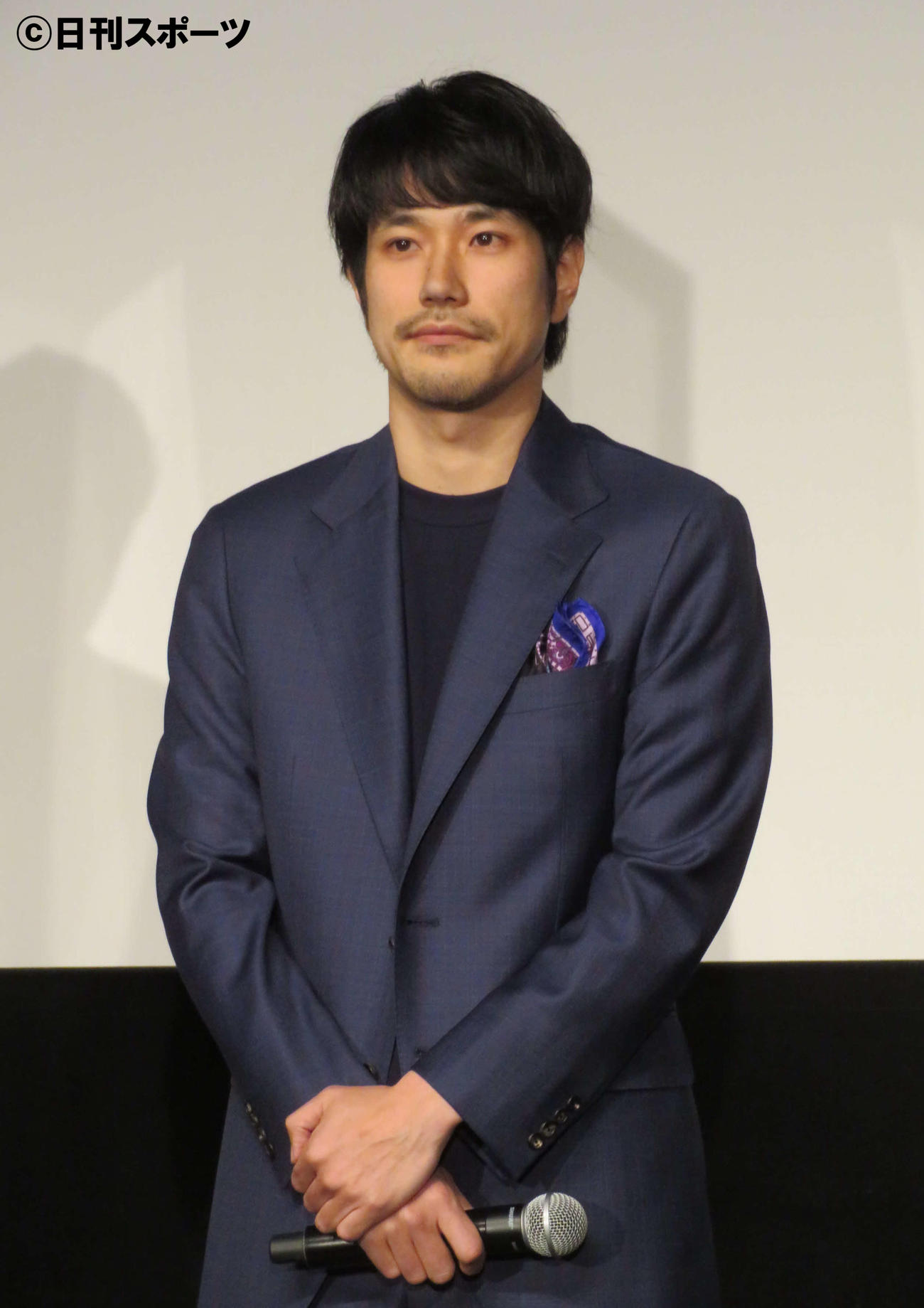 映画「BLUE／ブルー」完成報告会に登壇した松山ケンイチ（撮影・村上幸将）