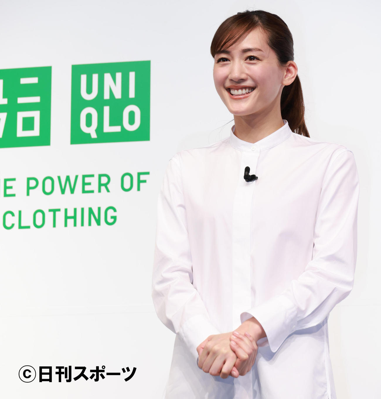 ユニクロLifeWearスペシャルアンバサダーの綾瀬はるか（撮影・中島郁夫）