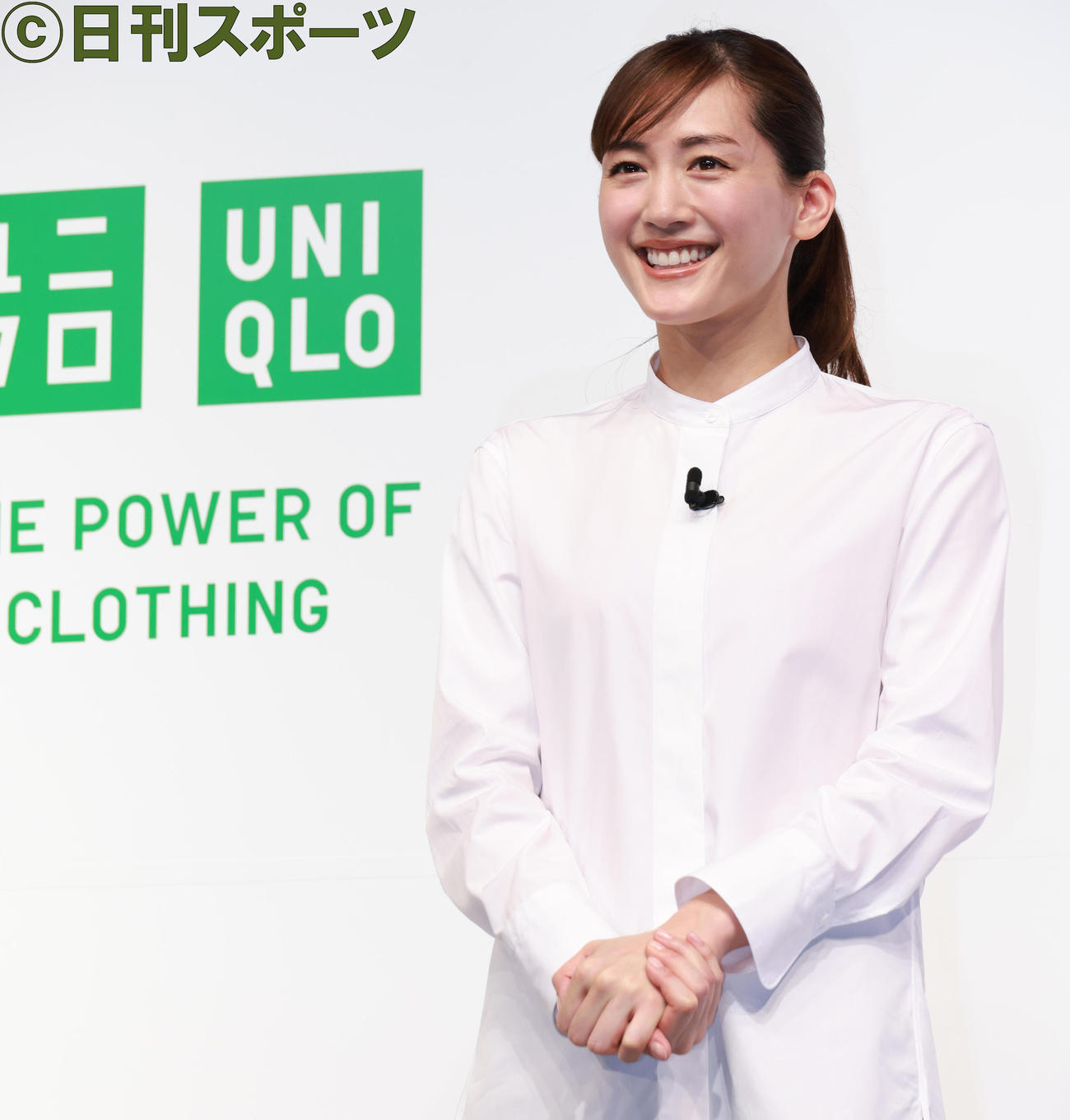 ユニクロLife Wearスペシャルアンバサダーの綾瀬はるか（撮影・中島郁夫）
