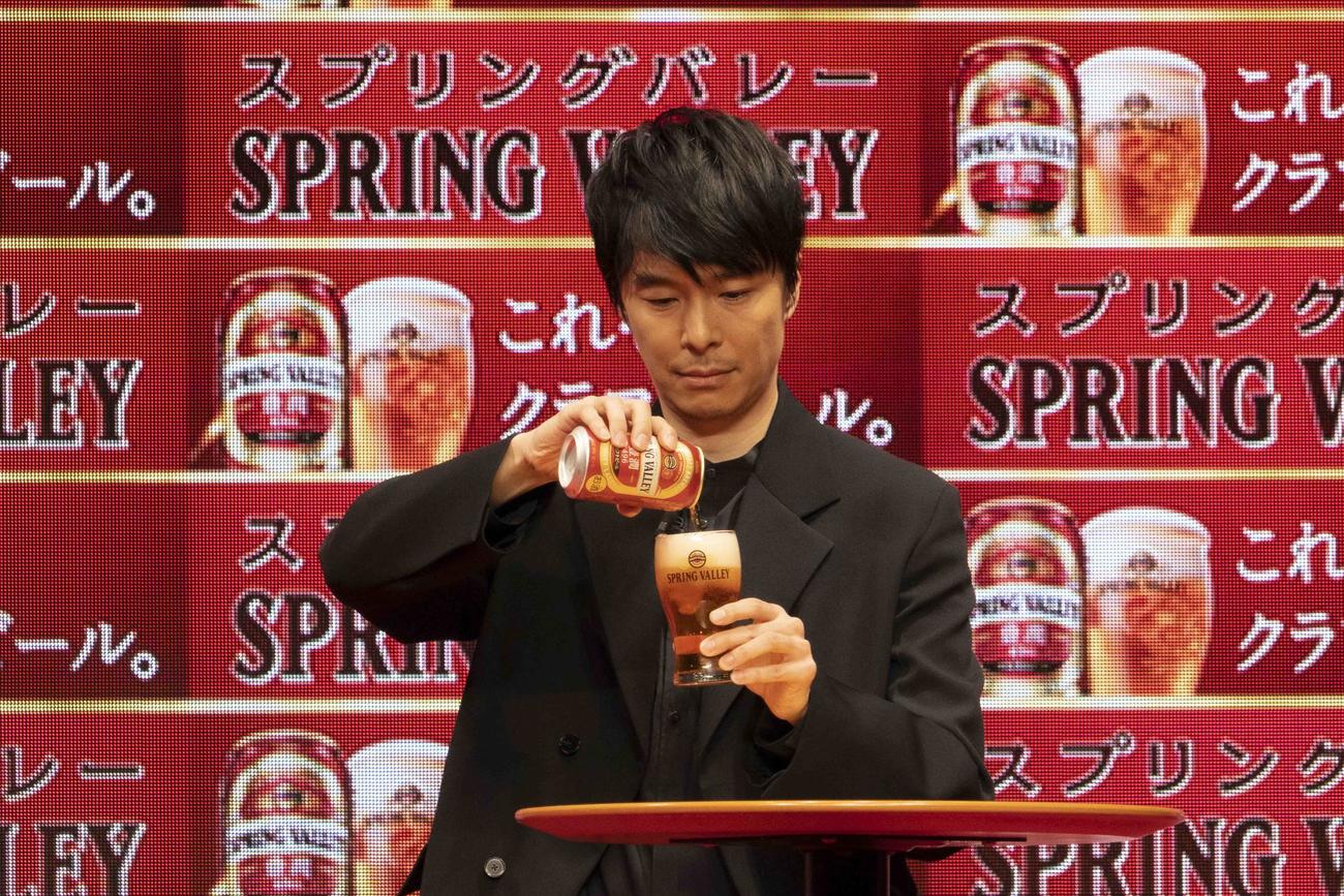 キリンのクラフトビール「スプリングバレー発売記念発表会」に出席した長谷川博己