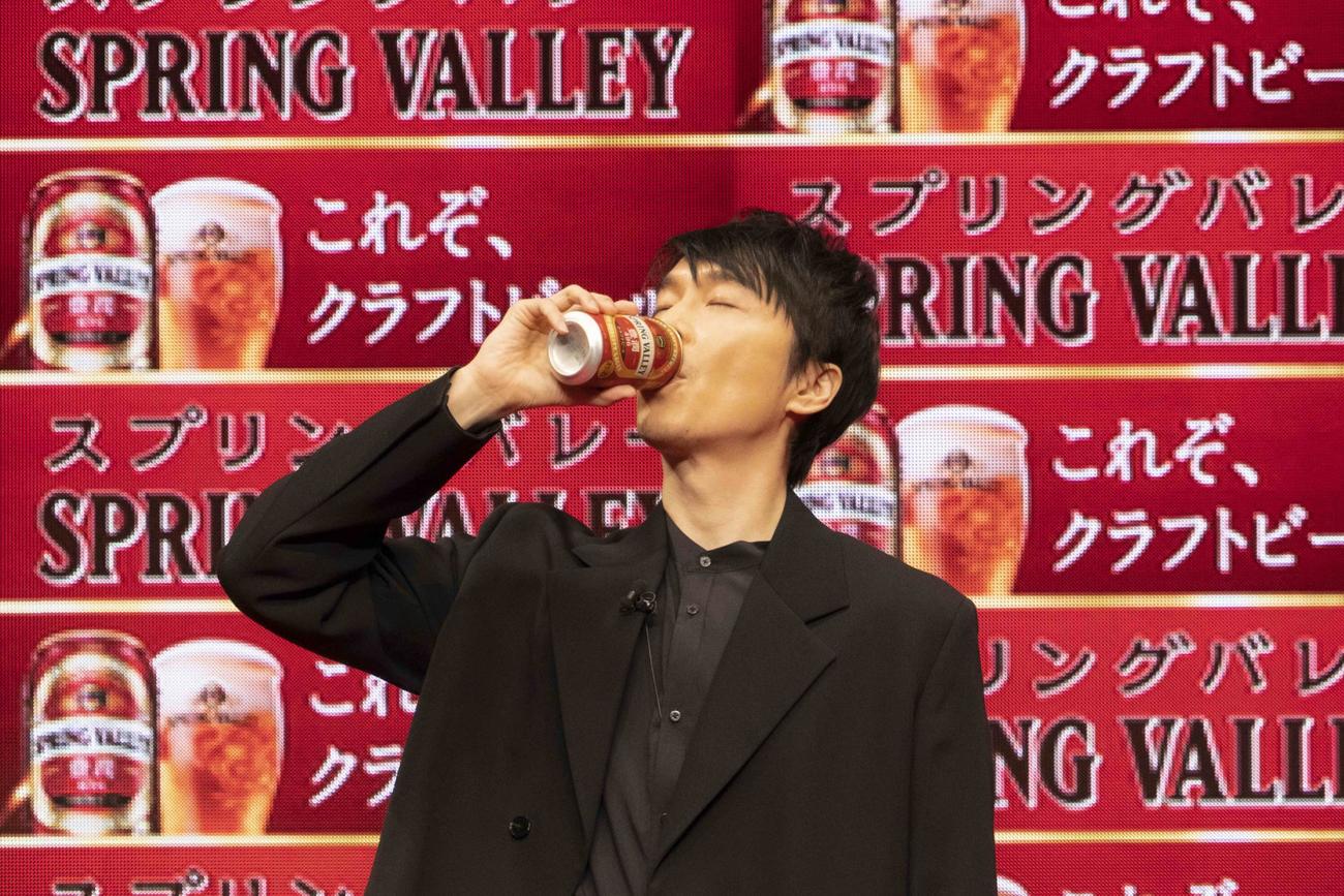 キリンのクラフトビール「スプリングバレー発売記念発表会」に出席した長谷川博己
