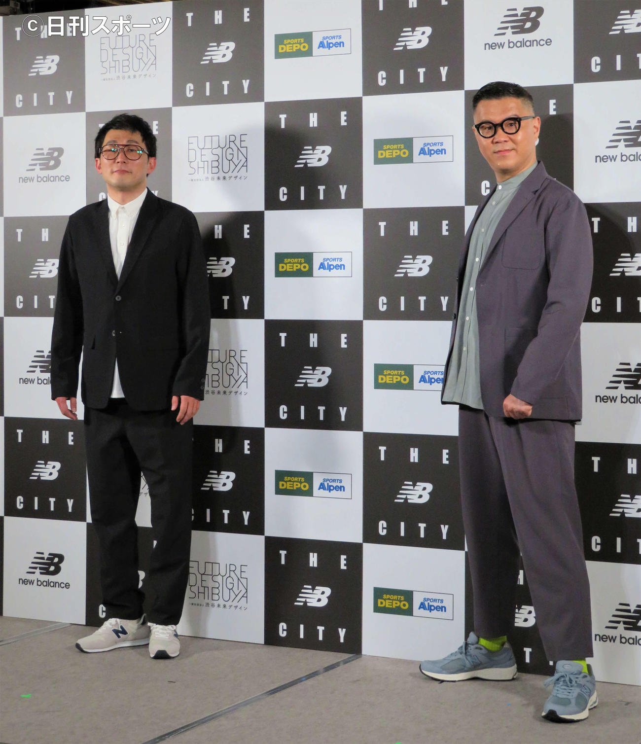 「ワークティブプロジェクト」発足発表会に出席したじろう（左）と長谷川忍（撮影・三須佳夏）