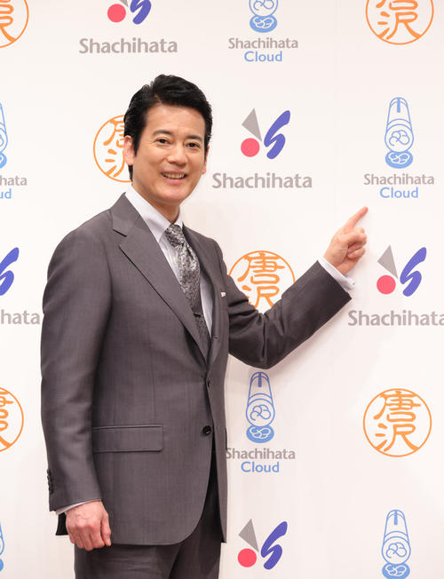 「シャチハタクラウド」新CM発表会に出席する唐沢寿明(撮影・中島郁夫)