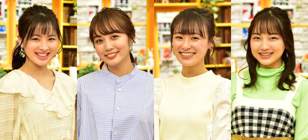 TBS系「王様のブランチ」新ブランチリポーター。左からきなこ、黒木ひかり、鈴木美羽、速瀬愛（C）TBS
