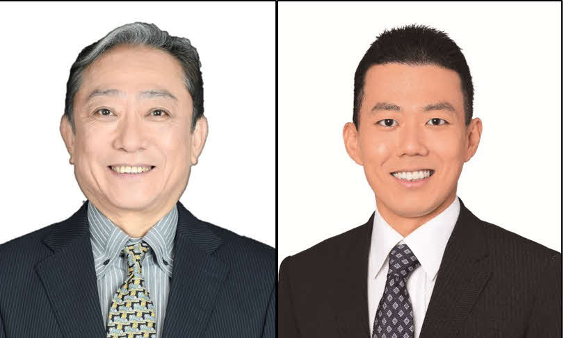 松竹新喜劇の（左から）渋谷天外、藤山扇治郎