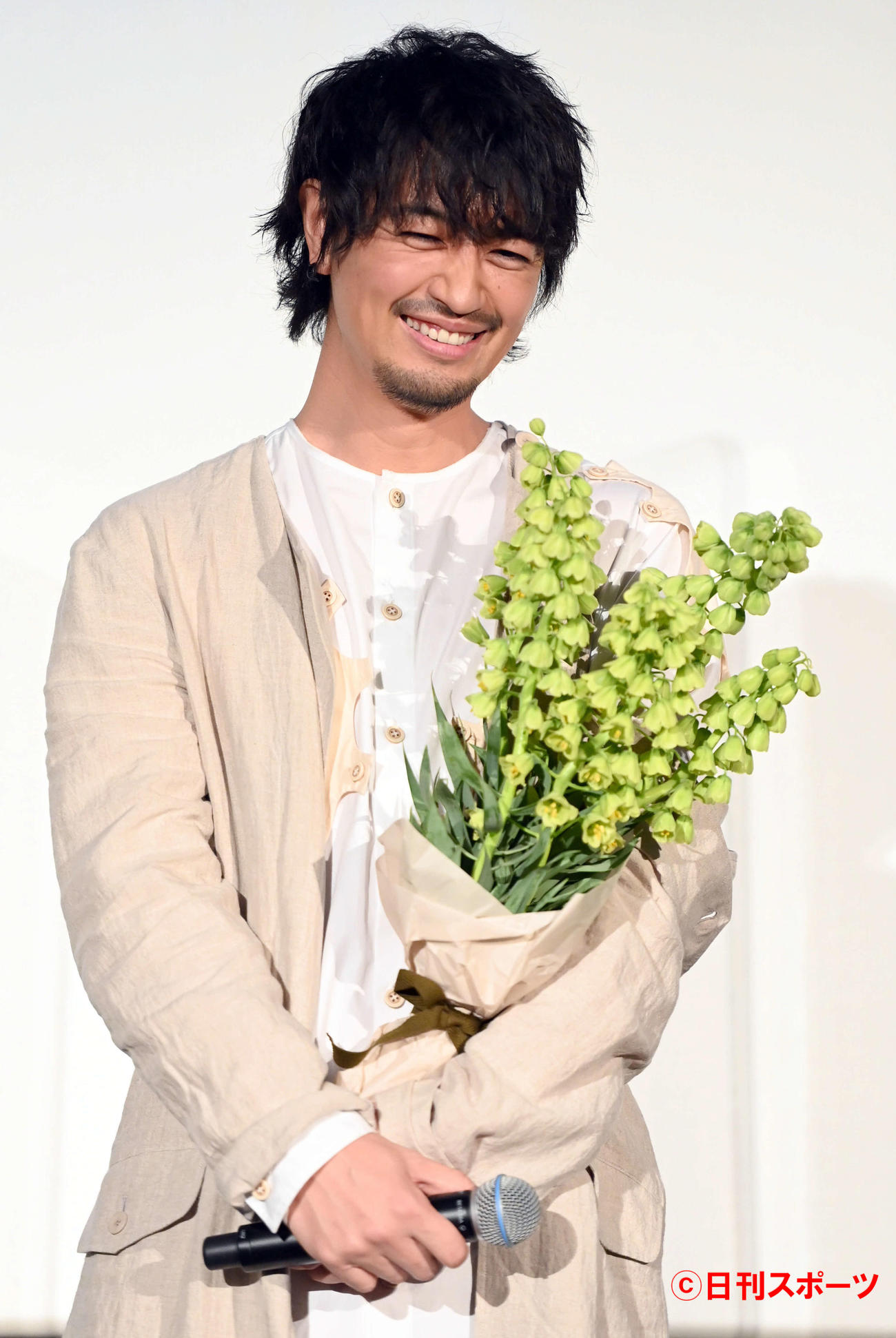 Huluオリジナル「息をひそめて」配信直前完成披露試写会イベントに登壇し、笑顔を見せる斎藤工（撮影・たえ見朱実）