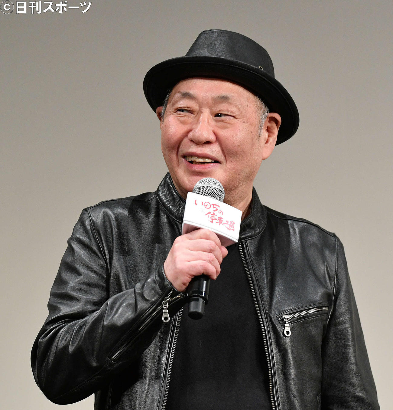 映画「いのちの停車場」完成披露試写会で舞台あいさつする泉谷しげる（撮影・滝沢徹郎）